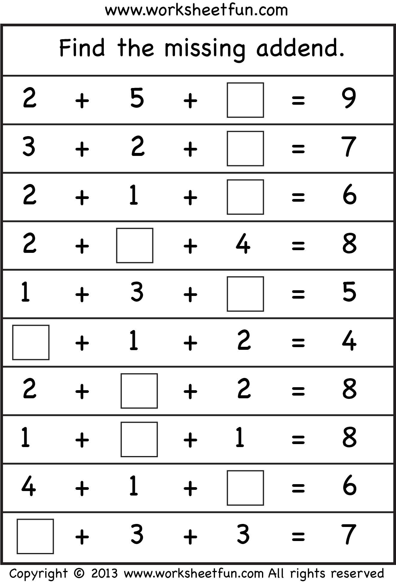 Lots of math worksheets to print out First grade math worksheets