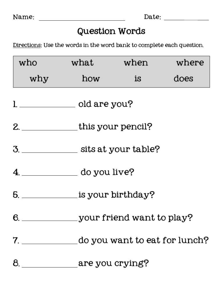First Grade English Worksheets For Grade 1 Pdf