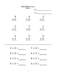 Multiplication worksheets for Grade 2 & 3 20 sheets/ pdf/ Year 2,3,4