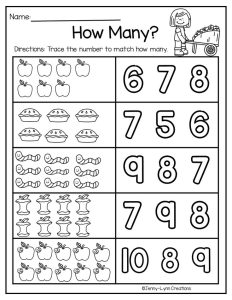 September Prek Math and Literacy Preschool math worksheets