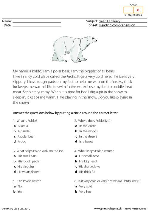 Reading Comprehension Worksheets Multiple Choice 4Th Grade