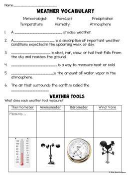 Grade 3 Weather Worksheets For 3rd Grade