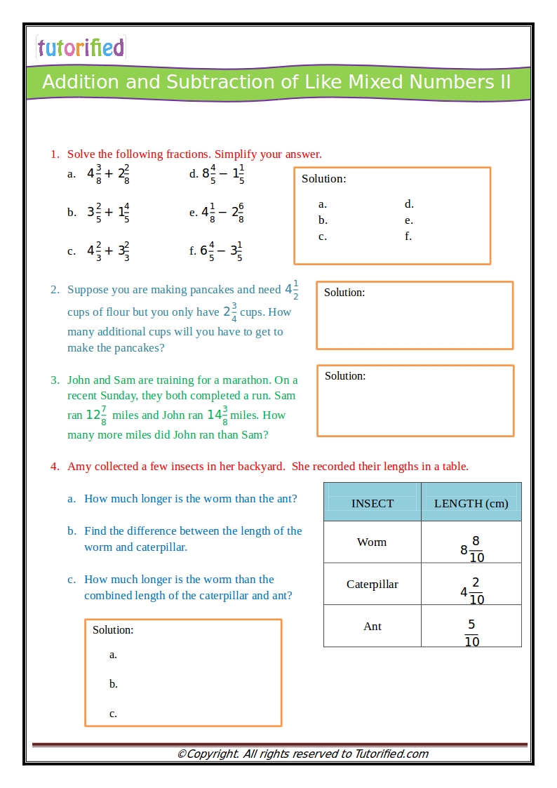 Math Worksheets 5Th Grade Common Core