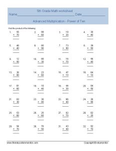 free printable fifth grade multiplication worksheets Archives EduMonitor