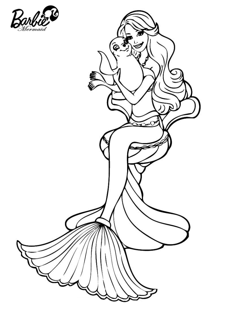Mermaid Coloring Pages For Toddlers