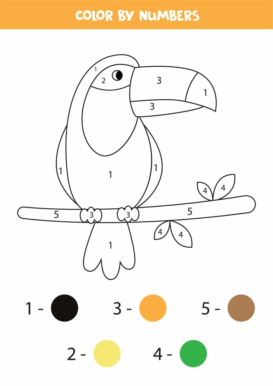 Free Printable Color by Number Worksheets For Kindergarten Tulamama