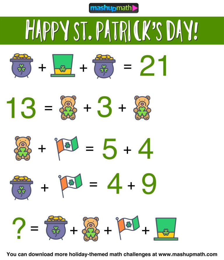 St Patrick's Day Math Activities