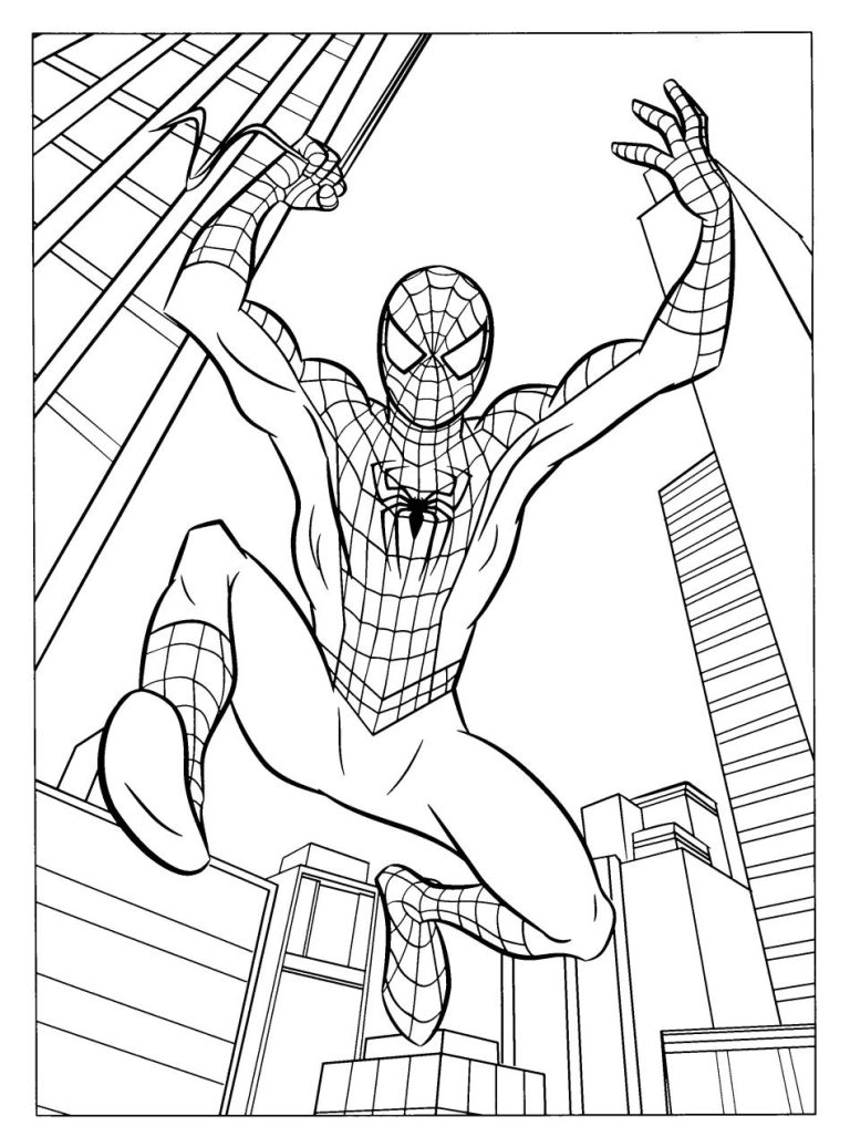 Spiderman Color Page Printable