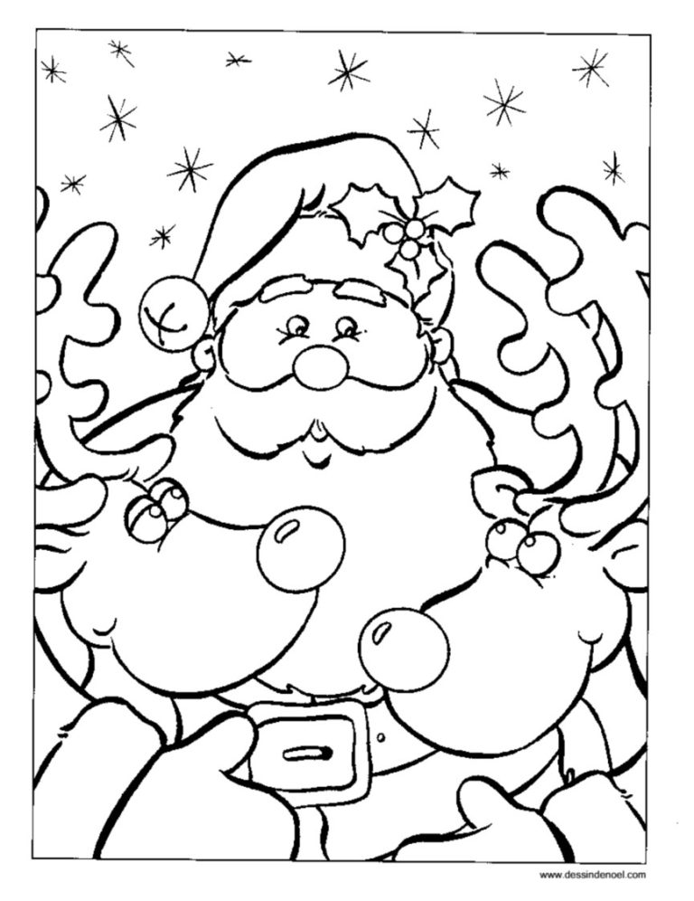 Santa Coloring Pages Easy