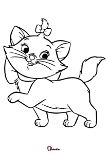 Cut lovely cat coloring page