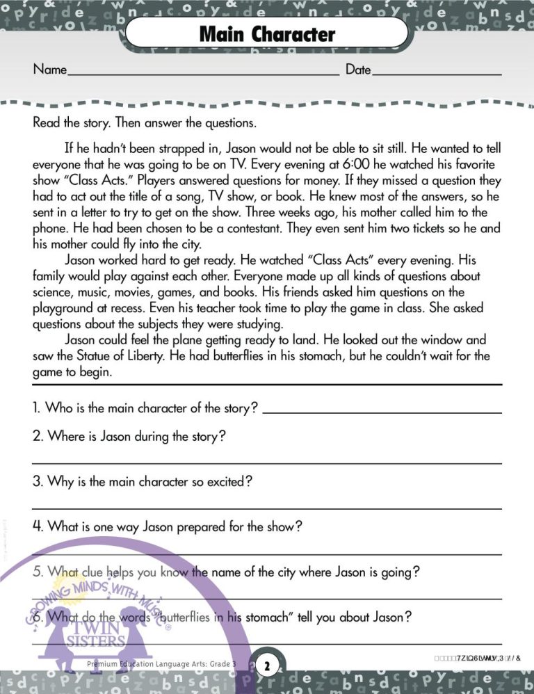 Reading Comprehension Worksheets For Grade 3 Online