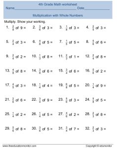 Free 4th Grade Fractions Math Worksheets and Printables EduMonitor