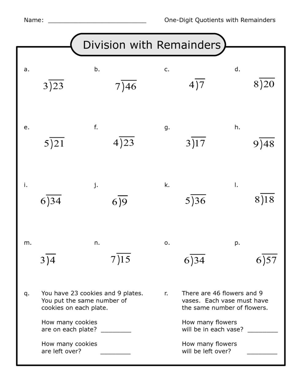4Th Grade Math Printable Worksheets Word Problems