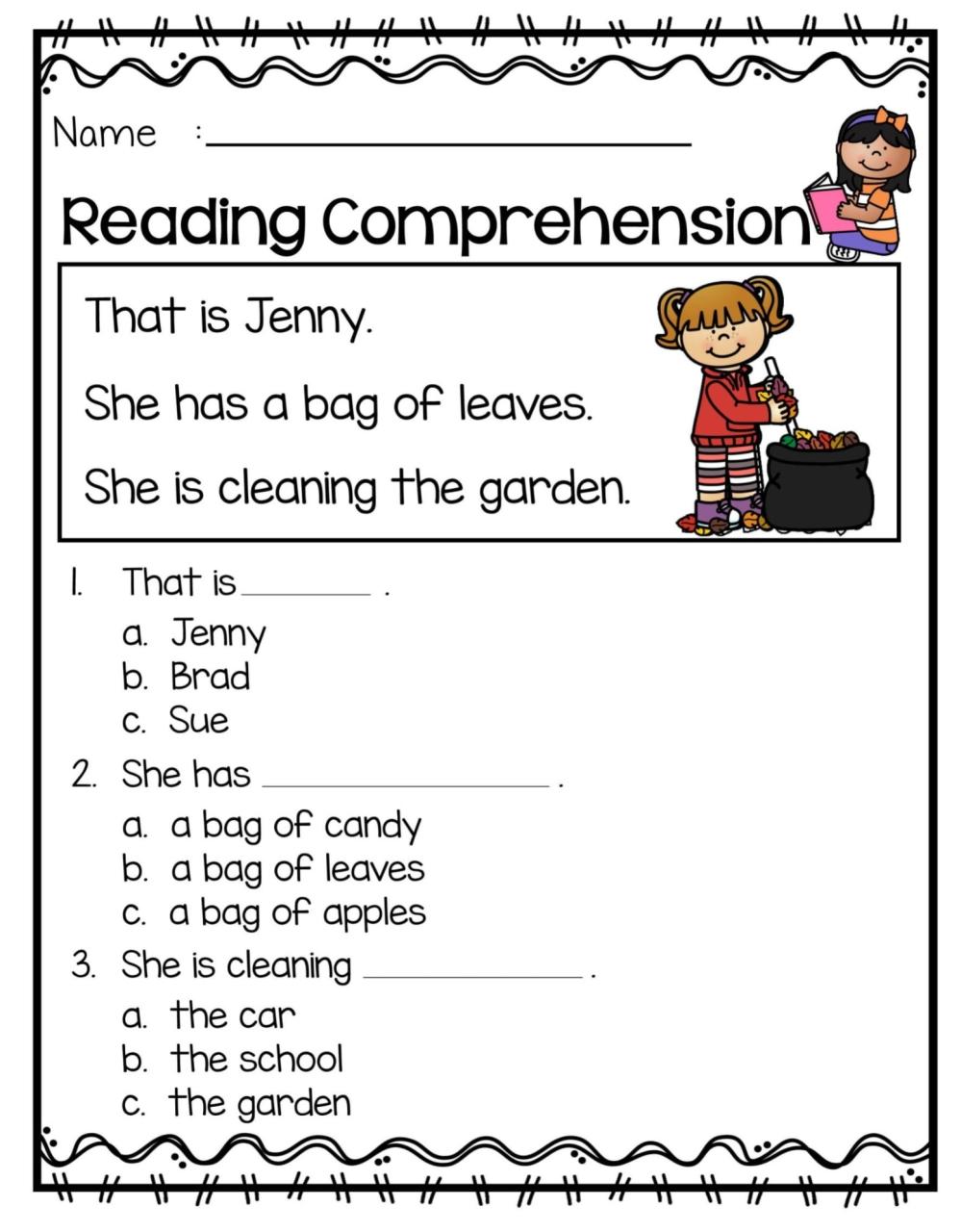 Wh Questions Reading Comprehension Worksheets Kindergarten