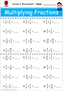 Grade 6 Multiplying Fractions Worksheets Free Worksheets Printables