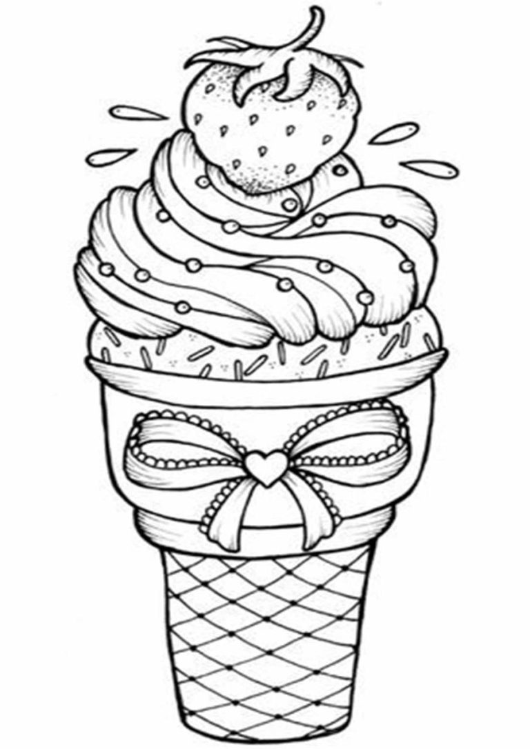Ice Cream Coloring Pages Easy