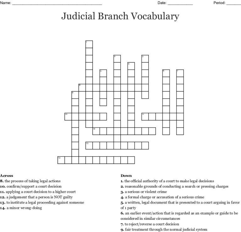 The Judicial Branch Worksheet Answer Key