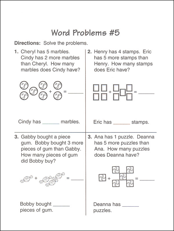Second Grade Math Worksheets Word Problems