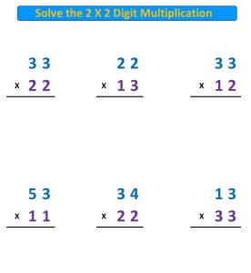 Multiplication problems 2 X 2 digit no regrouping Mr. R.'s World of Math