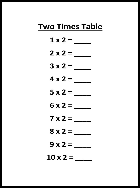 5+ Blank Printable Multiplication Table of 2 Charts in PDF The