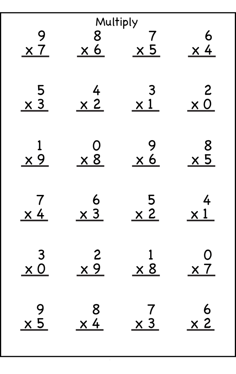 Mixed Multiplication Worksheets Free