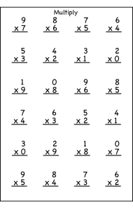 Multiplication Worksheet for Grade School Learning Printable
