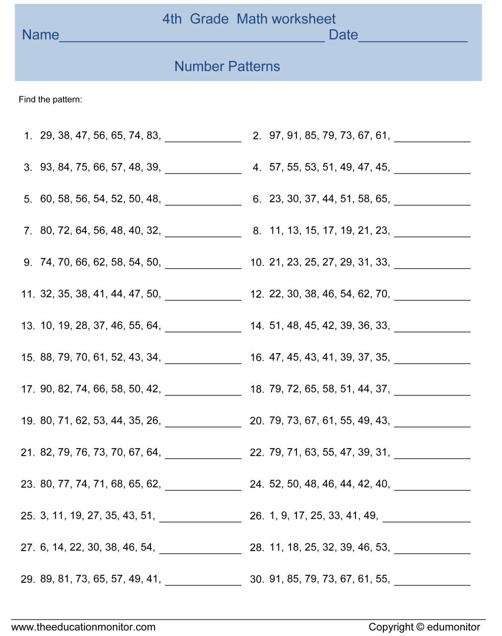 Multiplication Worksheets Free Printable 4Th Grade