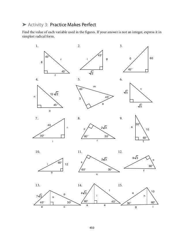 29 Special Right Triangles Worksheet Answer Key Notutahituq Worksheet