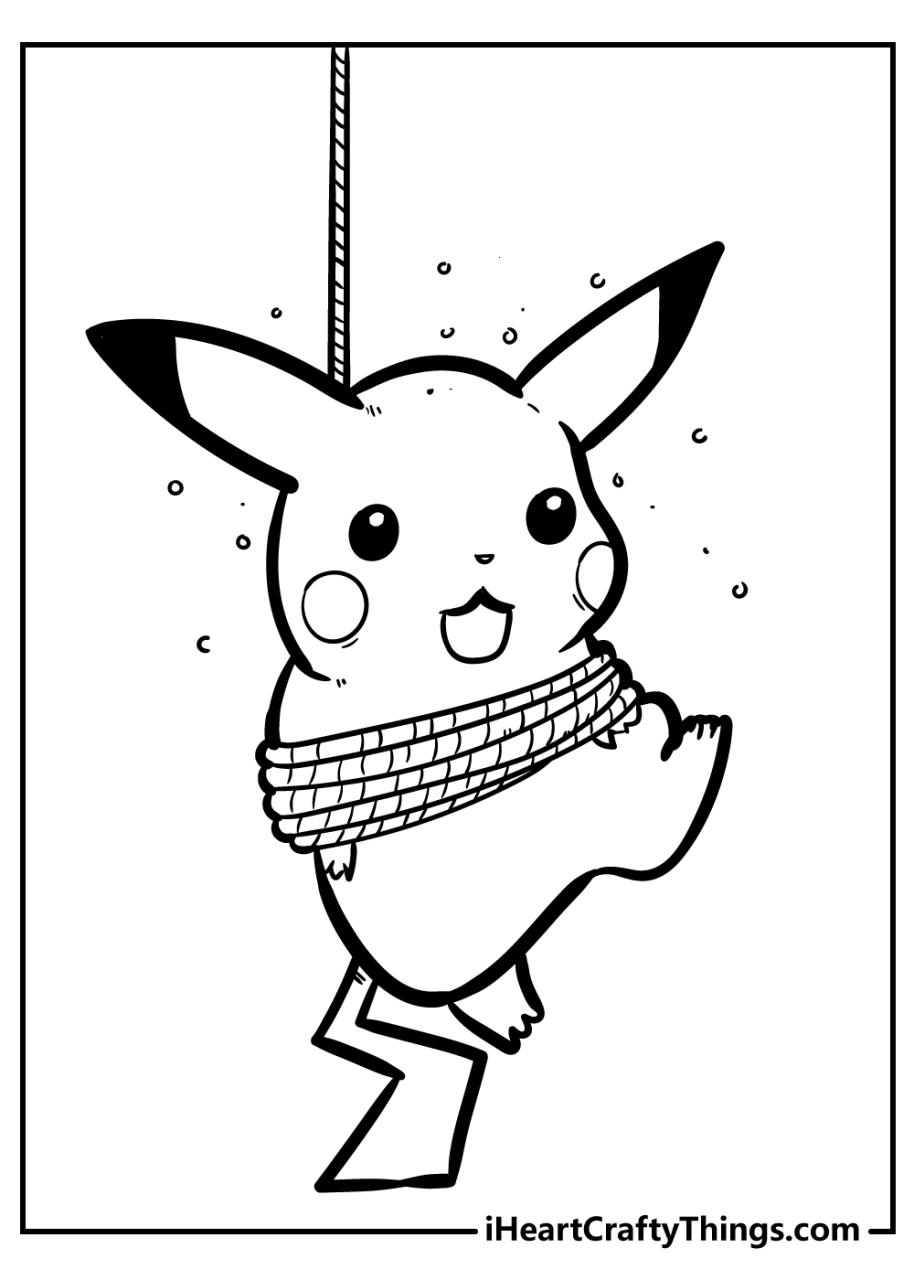 Pikachu Coloring Page With Heart