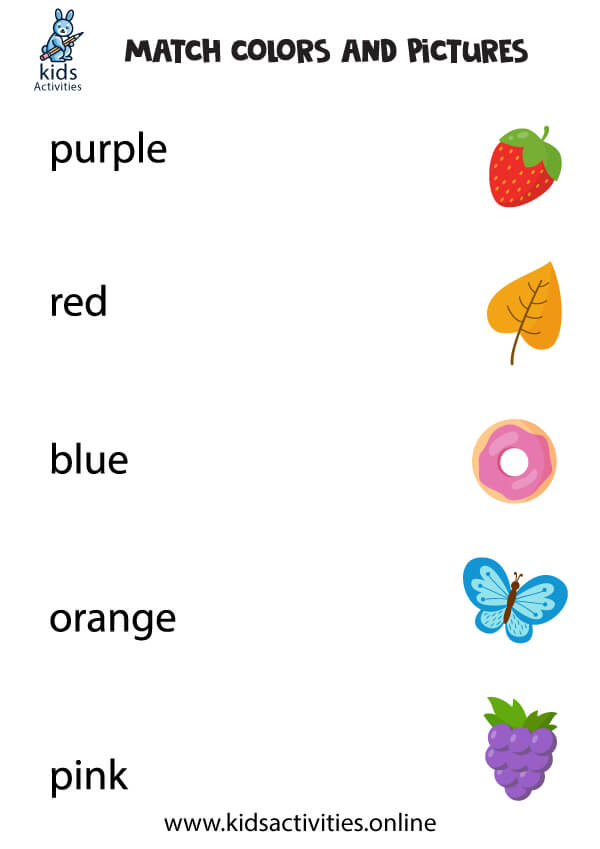 Free! Preschool Colors Worksheets Match Color Words With Pictures ⋆