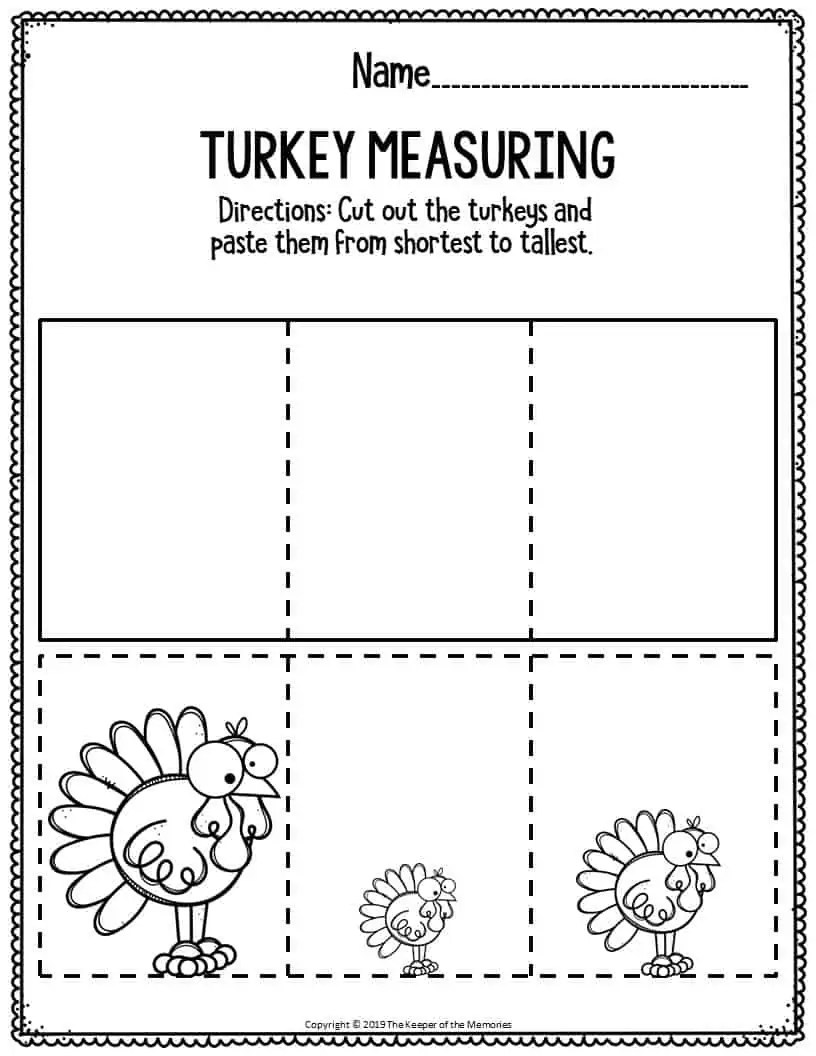 Thanksgiving Math Worksheets For Pre-K