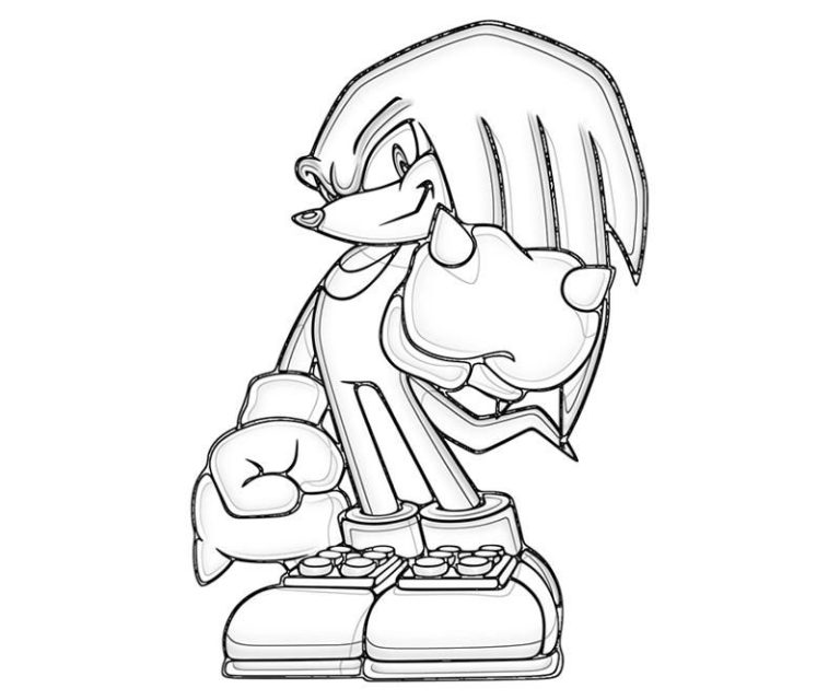 Sonic Coloring Pages Knuckles