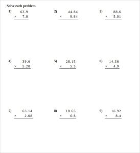 FREE 8+ Sample Multiplying Decimals Vertical Worksheet Templates in PDF