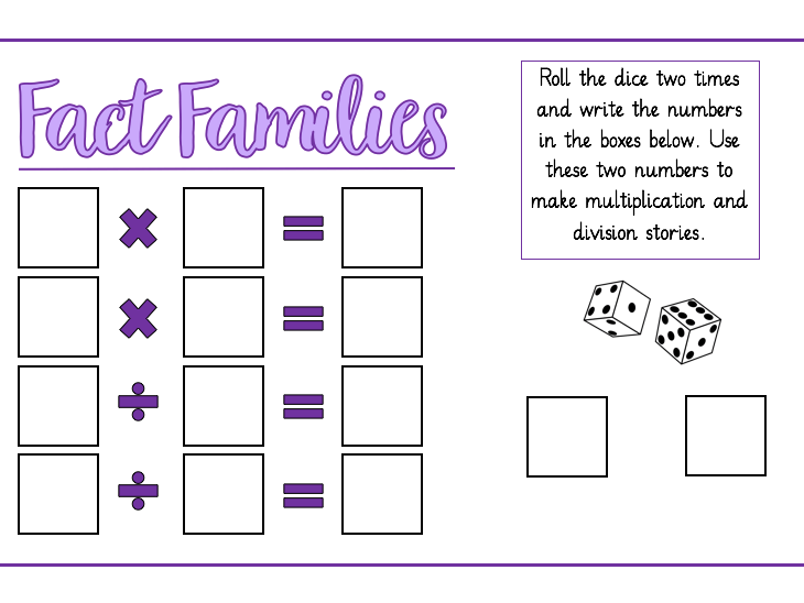 Fact Family Worksheets Multiplication And Division Pdf