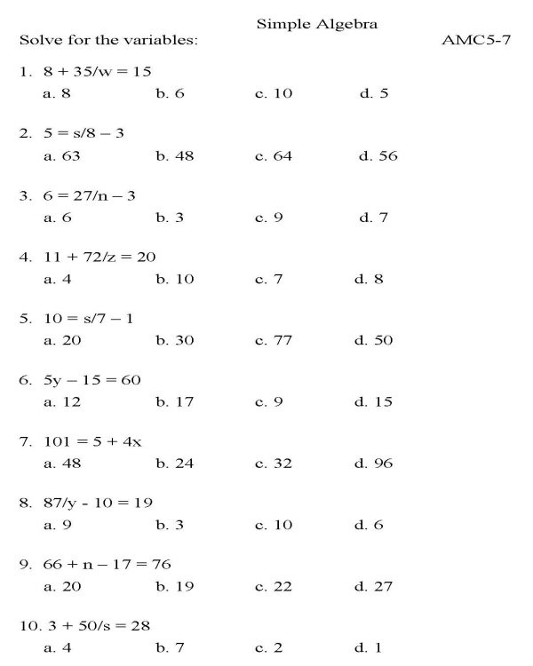 7Th Grade Math Worksheets Online