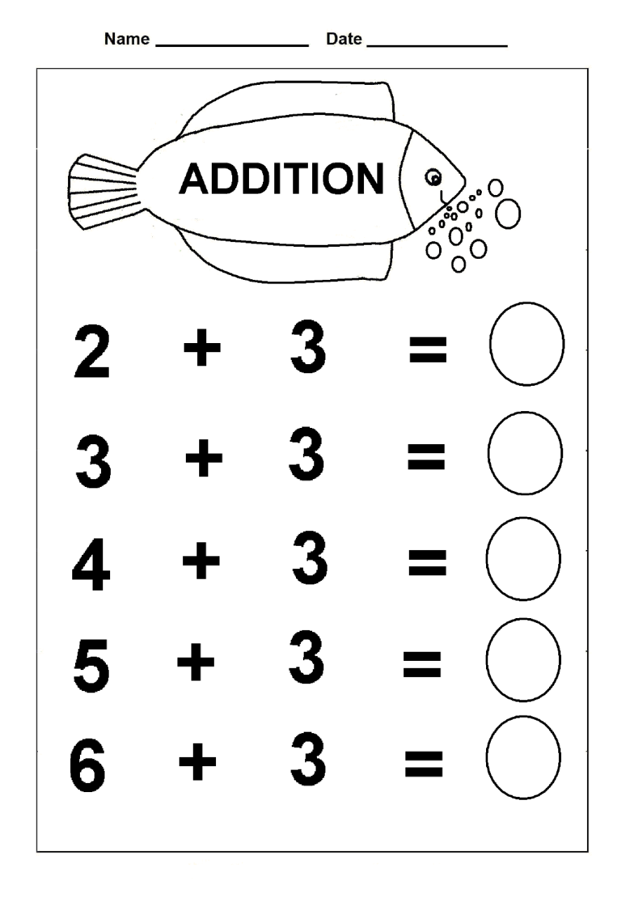 Math Worksheet For Kindergarten Printable