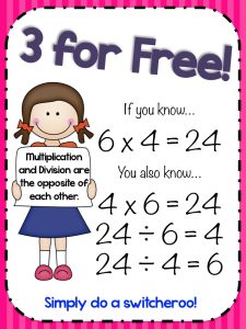 3 for Free Fact Family Triangles for Multiplication and Division