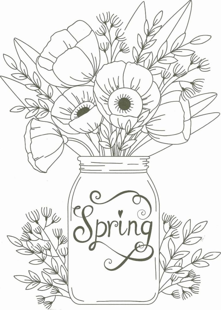 Spring Coloring Pages Easy