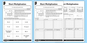 Year 3 Differentiated Short Multiplication Worksheet / Activity