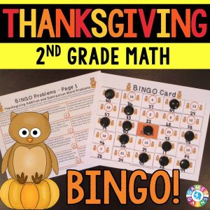 Thanksgiving Math Bingo Game 2nd Grade Games 4 Gains