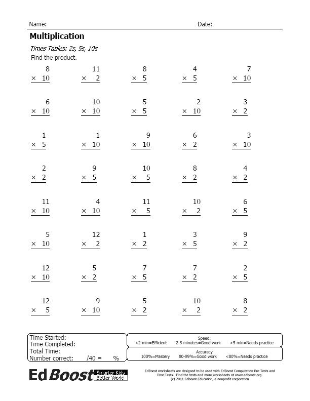 Timed Multiplication Worksheets 2'S And 3'S