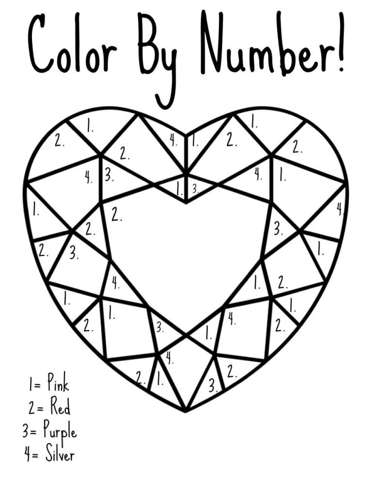Valentine Coloring Pages By Numbers