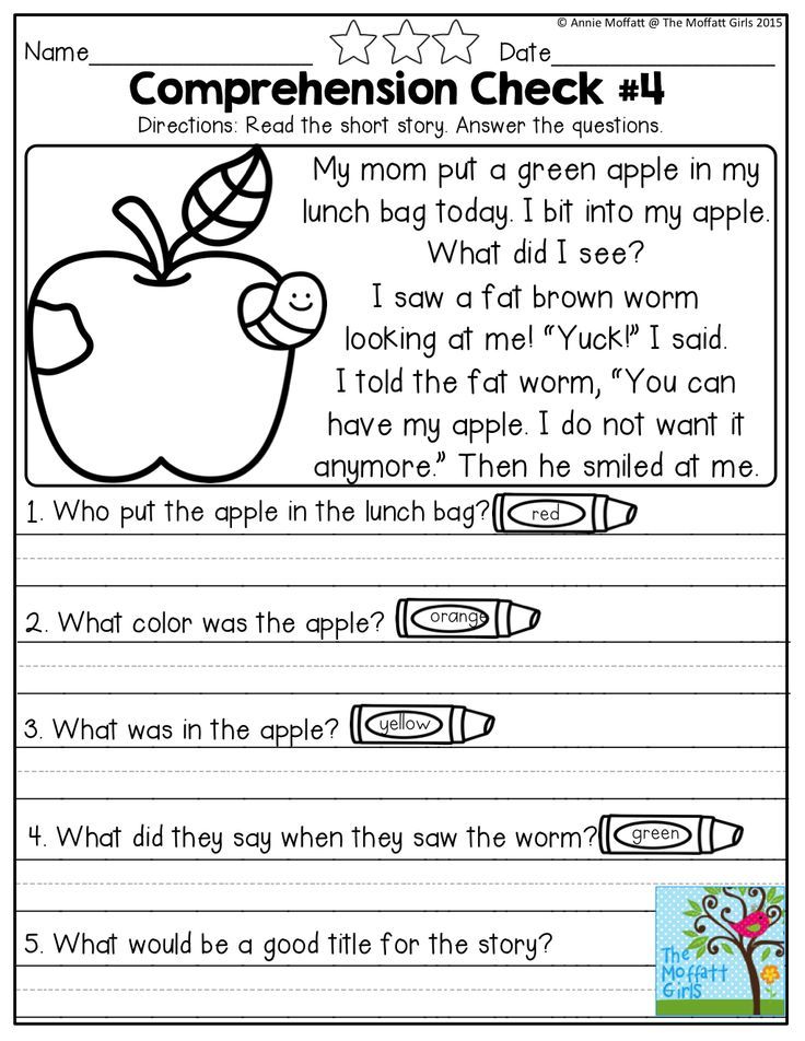 Reading Worksheets For Kindergarten Pinterest