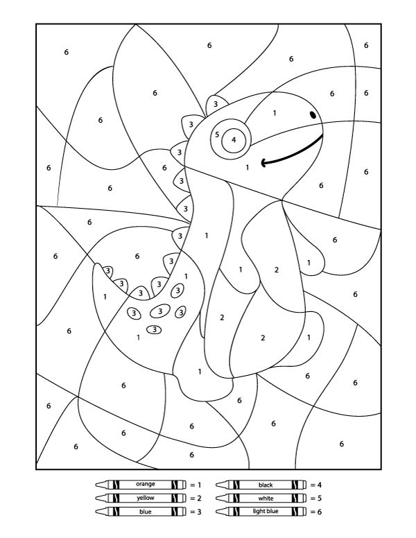 Dinosaurs Coloring Pages Color By Number