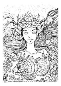Pin by Kim Ellington on Art Mermaid coloring pages, Fairy coloring