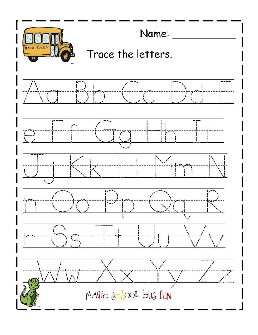 Full Alphabet Tracing Sheet