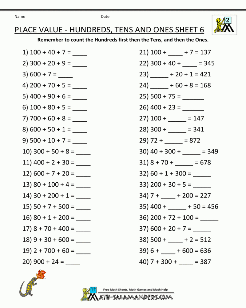 Math Worksheets For 5Th Graders With Answers