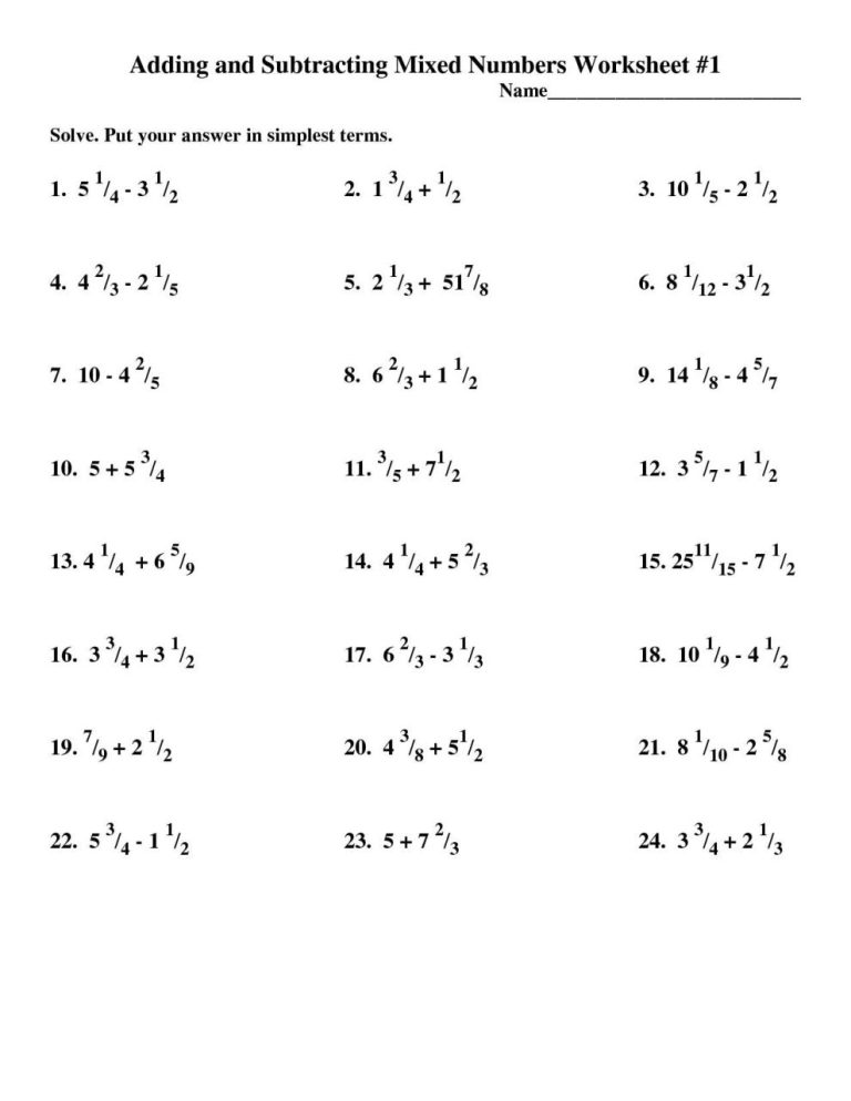 Mixed Fraction Multiplication And Division Worksheets