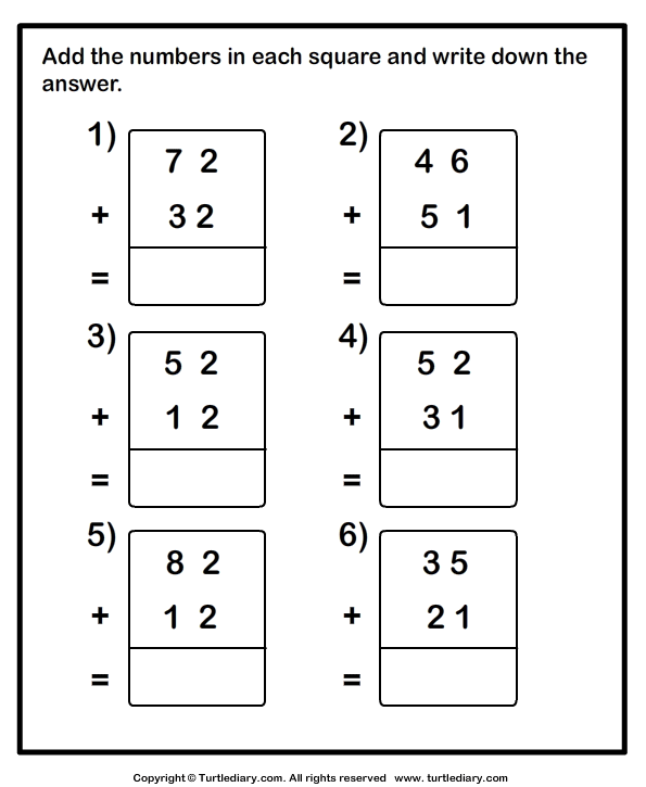 Double Digit Math Worksheets Without Regrouping