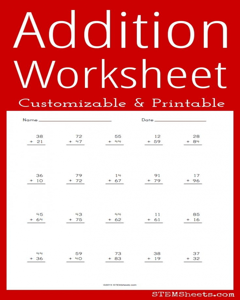 Math Worksheet Generator Addition